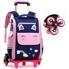SYDARSYN Zaino Trolley Scuola per Ragazze, Zaino con Ruote per Scuola e Viaggio, Blu