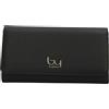 Byblos Portafoglio Donna Nero, Ecopelle, Bi-Fold, Chiusura con Clip, Compartimento per Monete
