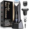 KUAIVO Rasoio Elettrico Corpo Uomo, Depilatore Corpo Uomo 2 in 1 IPX7 Impermeabile per la Zona Intima con Pettine/Luce LED, Rifinitore Tipo C Rasoio Parti Intime Uomo Wet and Dry per Gambe, Inguine