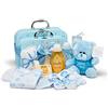 Baby Box Shop Baby Shower Regalo - 15 Set Regalo Neonato Maschio Include 2 Valigie Blu, Regalo Nascita Bimbo, Regali Neonato Maschio - Set Neonato Regalo Nascita, Cesto Nascita Bimbo - Blu