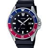 Casio Collection Orologio Casio Duro MDV-107-1A3VEF quadrante nero e ghiera pepsi