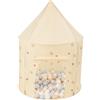 Selonis Tenda Da Gioco Per Bambini 100X130cm/100 Palline 7cm Casa Padiglione Dei Giochi Pop-Up Con Motivo A Cuori E Stelle Per Gioco, Beige Chiaro: Beige Pastello/Blu Pastello/Bianco