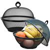QWXOSR Fruttiera Con Coperchio，Portafrutta Fruttiere Metallo Moderno 27 x 27 x24 cm Nero Grande Cestino per Frutta da Tavolo Centrotavola （2 set）