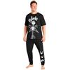Disney Pigiama Uomo - Pigiama Uomo Cotone Brontolo Paperino M-3XL Pigiami Uomo e Ragazzi a Maniche Corte Pigiami Due Pezzi da Uomo Lungo (Nero Jack, 2XL)