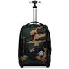 Invicta Trolley Scuola Fantasy, Verde Miitare, Green Camouflage, 2 in 1, Doppio Uso, con Spallacci per Uso Zaino, Tasca Porta PC, Zaini e Trolley, Scuola, Bambini e Ragazzi