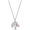 Engelsrufer Collana da donna in argento sterling con ciondolo a forma di albero della vita, chiusura a moschettone, regolabile in tre lunghezze, senza nichel, 17 mm, Argento sterling, Nessuna pietra