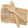 PARENCE.- Set di 100 forchette in legno - Posate in legno usa e getta, forchette Utensili ecologici e biodegradabili per feste, compleanni, campeggio, picnic 100 pezzi - 15,6 cm