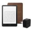 Amazon I'ultimo Kindle Paperwhite (versione 2024) da 16 GB con pubblicità, una custodia in pelle Amazon Premium e un alimentatore Amazon Powerfast da 9 W.