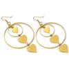 VLNET Vestopazzo orecchini pendenti a cerchio con 3 cuori effetto cascata in ottone.Nickel tested.Unisex