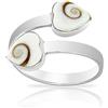 PLANETYS - Anello Cuore Occhio di Santa Lucia Shiva Argento Sterling 925 - Dimensione Regolabile