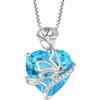 FJ Collana Marzo Pietra Portafortuna Donna Collana Acquamarina in Argento Sterling 925 Collane Farfalla Ciondolo Fiore di Rosa Gioielli Regalo per lei Amiche Moglie Mamma Donna