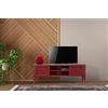 Hanah Home Elegante unità TV rossa, larghezza 150 cm, altezza 40 cm, profondità 50 cm, 100% MDF con alette Spruce Top & Hornbeam | Design moderno per spazi viventi e intrattenimento