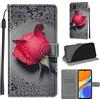 LeviDo-EU LeviDo Cover Compatibile per Xiaomi Redmi 9C/Redmi 10A Silicone Libro PU Pelle Magnetica Flip Portafoglio con Corda Disegni Antiurto Bumper Motivo Custodia Resistente Protettiva Case, Rosa