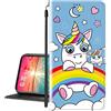 vingarshern Cover per Vodafone Smart Prime 7 Custodia in Pelle PU,Flip Stand Funzione Chiusura Magnetica Protettiva Portafoglio Custodia Vodafone Smart Prime7 Cover con Slots Scheda(Unicorno)