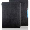 Generic Custodia per Kobo Aura H2O Edition 2 E-Reader 6.8 Inch 2017 Rilascio EReader Premium PU Leather Cove con Auto Sleep/Wake (nero+foglio di ferro)