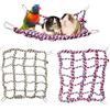 Dnoifne 2 Pezzi Rete di Corda Colorata per Uccelli, Giocattolo da Arrampicata per Ratti, Amaca Sospesa per Animali Domestici, Ponte di Corda per Gabbie, Giocattolo in Rete per Piccoli Animali - 35 × 25 cm