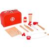 Small Foot 11183 Set da gioco valigetta del dottore small foot in legno, incl. siringa, stetoscopio, termometro e molto altro ancora, a partire dai 3 anni di età