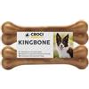 Croci King Bone - Ossa per cani, Snack premio masticativo per cani in pelle bovina naturale, dental stick per la pulizia dei denti, 15 cm - 2 pz