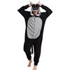 Kidukso Drago Onesie Costume intero Animale Dinosauro Adulto Pigiama Halloween Natale Cosplay Donna Uomo Nero, Nero , S