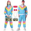 Coseaon Tuta anni '80 anni '90, da uomo e da donna, tuta da jogging da uomo, in stile retrò anni '80, per adulti, 80s Tracksuit da uomo e da donna