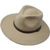 Borges & Scott Lewis - Cappello Fedora a tesa larga, 100% feltro di lana, impermeabile, cinturino in pelle, Farina d'avena, XS
