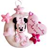 Generico Fiocco Nascita Personalizzato Topolino o Topolina con Stelle e Cuori - Decorazione per Porta Cameretta Bimbo o Bimba, Variante Azzurra e Rosa - Benvenuto a Nuovo Nascituro (Topolina)