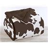 Il Gruppone Passione Casa Coperta Plaid in Pile Sherpa Invernale, Morbida e Calda, Pelosa in Finta Pelliccia Singola Matrimoniale Doppio Lato-Cow Marrone - Una piazza 150x200