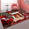 Xisnuient Ambiente Natalizio Tappeto Decorativo Alce Rosso Decorazione Casa Tappeti Area Ragazzi Ragazze Adolescenti Soggiorno Balcone Sala da Pranzo Albero di Natale Tappeto (Colorato 1,80x120 cm)