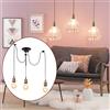 iDEGU 3 Luci Lampade a sospensione, 150 cm Lampadari da Soffitto DIY E27 Lampadario a Sospensione Vintage per Soggiorno, Camera, Bar - Ottone