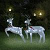 FIRBNUS Renna Illuminata Natale Renne di Natale 2 pz Bianco 40 LED Renna Natale Esterno Renna Luminosa Da Esterno Renne Natalizie LED Renna Da Giardino Luminosa Decorazione Di Natale