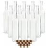 gouveo set 12 bottiglie in vetro 500 ml bordolesi trasparenti con tappo in sughero (HGK) - bottiglia vuota da 0,5 l da riempire - bottiglia in vetro per liquore, grappa, olio, aceto