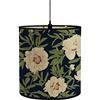 FANSU Paralume E27 Paralume in Tessuto Vintage Fiori Stampa Lampadario Copertura Lampada Accessori Luce Sostituibile Lampada Tavolo Lampada Comodino Paralume a Tamburo (Fiori bianchi,30x30x30cm)