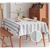 IlGruppone Tovaglia Antimacchia Idrorepellente Fantasia Rigata In Tutte Le Misure Antiscivolo Proteggi Tavolo Copritavolo A Righe Quadrata Rettangolare Cucina Salotto Interno Esterno - Riga Grigio - 140x140Cm