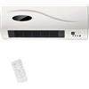 Bakaji Termoventilatore Ceramico Elettrico Stufa a parete Montaggio a muro con Telecomando 2 Livelli di Potenza Selezionabili 1000W / 2000W, Display LED e Funzione Timer (50 cm larghezza)