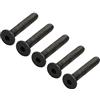 PATIKIL M5x30mm Bussola Testa Bullone, 5pz Piatto Svasato Testa Esagonale Bussola Sinistra Mano Filo Bullone, Nero