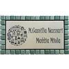 GUIZZO Creart - Targa Personalizzata Nomi/Via. Numero Civico in Ceramica, Targhetta Modificabile con Cornice Mosaico, per Porta Ingresso, da Esterno 17x9.5H, Verde/Panna