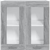 Homgoday Armadio vetrina pensile, legno credenza mobile soggiorno soggiorno stoccaggio ingresso galleggiante armadio pensile angolo