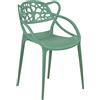 Totò Piccinni Sedia INFINITY TIMBER Impilabile Design Moderno in Polipropilene (Verde Salvia, 1 Pz)