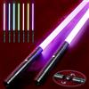 Papi Dada Spada Laser con Impugnatura in Metallo | Set di 2 Spade Laser Ricaricabili | Spada Laser da Combattimento con 15 Colori ed Effetti Sonori | Lightsaber a Doppia Lama (Nero)