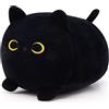 Desdfcer Peluche a forma di gatto nero, peluche, cuscino, morbido design a forma di gatto, lombare, cuscino imbottito per bambini, compleanno, Halloween, regali di Natale