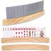 Farerkass 2 Pezzi Porta Carte da Gioco in legno, Porta Carte per Bambini e Adulti, 33 cm Reggi Carte Portacarte da Gioco in Legno, Supporto per Carte da Gioco per Bambini, Anziani, Adulti, Disabili