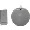 DRW Set di 4 candele a sfera di cera e LED con telecomando, colore grigio, 10 x 10 x 8,5 cm