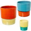 DRW Set di 3 vasi in ceramica bicolore 29x29x27 cm
