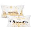 All Smiles Copricuscini natalizi 30,5 x 50,8 cm, 2 pezzi, oro bianco, decorazione natalizia, inverno, Natale, navidad, interni, casa, vacanze, decorazioni, ornamenti, cuscini in velluto per divano,