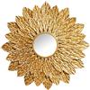 DRW Specchio da parete rotondo con petali in metallo dorato 103 x 4 x 103 cm
