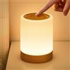 NIWOHOM Lampada da Comodino Senza Fili, Touch Dimmerabile Abat Jour da Comodino con 256 Colori RGB e 5 Modalità, USB Ricaricabile Luce Notturna LED con Funzione Timer per Bambini, Camera da Letto