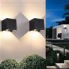 wisdom line 2 Pezzi Applique da Parete Esterno/Interno con Sensore di Movimento e Crepuscolare LED Cubo IP65 Impermeabile Lampada da Esterno Moderne Applique Quadrata Angolo del Fascio Regolabile Nero 6W 4000K