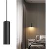 Klighten Lampada a Sospensione Cilindro Moderne GU10, Lampadario a Sospensione in Alluminio per Soggiorno Camera da Letto Cucina Comodino, Con Lampadina GU10 5W 470LM Bianco Caldo 3000K, 20cm, Nero