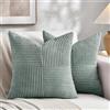 FDTERN Set di 2 Boho Federe de Cuscini per Divano 50x50 in Velluto a Coste，Moderno Morbido Motivo a Croce Decorativa Copricuscini per Divano Camera da Letto,Blu Grigiastro