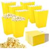 APOMOONS 50 Pezzi Scatola di Popcorn Bianca, Popcorn Scatole di Carta Mini Contenitori Carta per Popcorn, Sacchetti Pop Corn, per Posizionare Popcorn e Snack in Cinema Feste Picnic Feste (giallo)